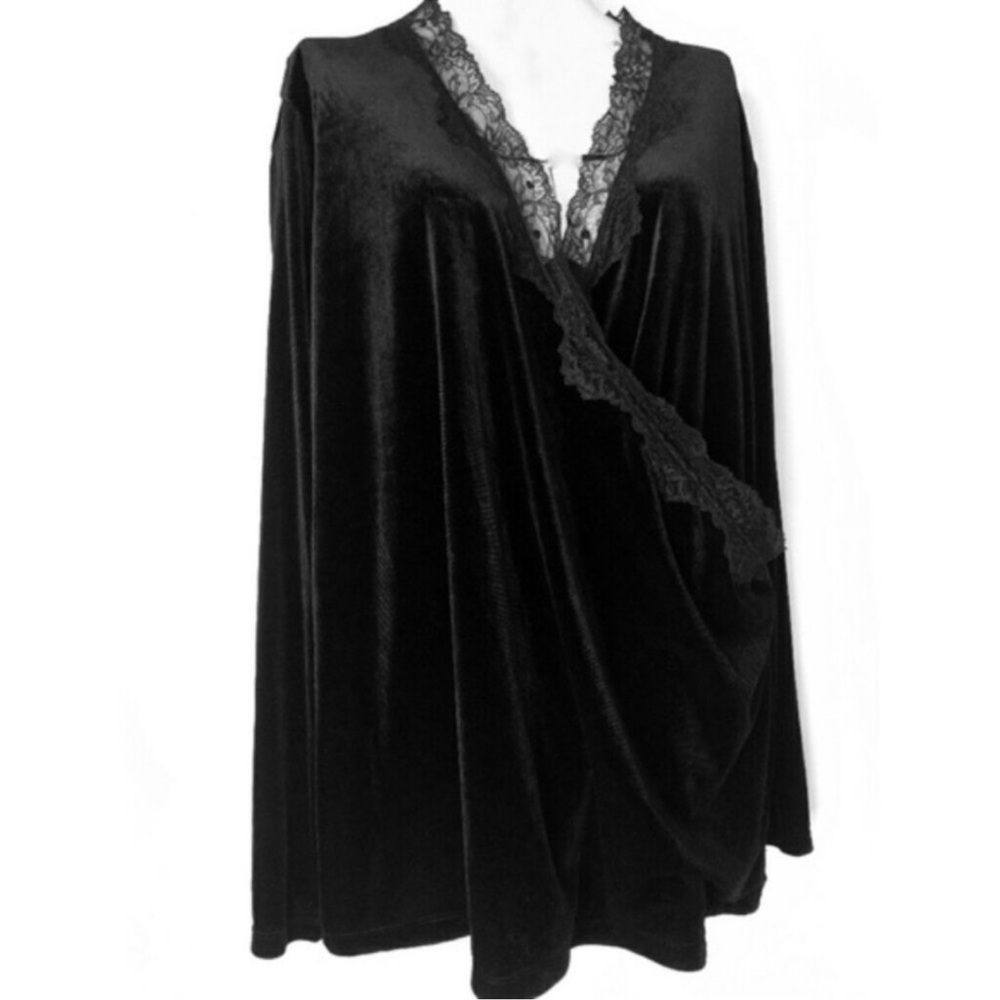 NWT Ralph Lauren velvet lace long sleeve blouse